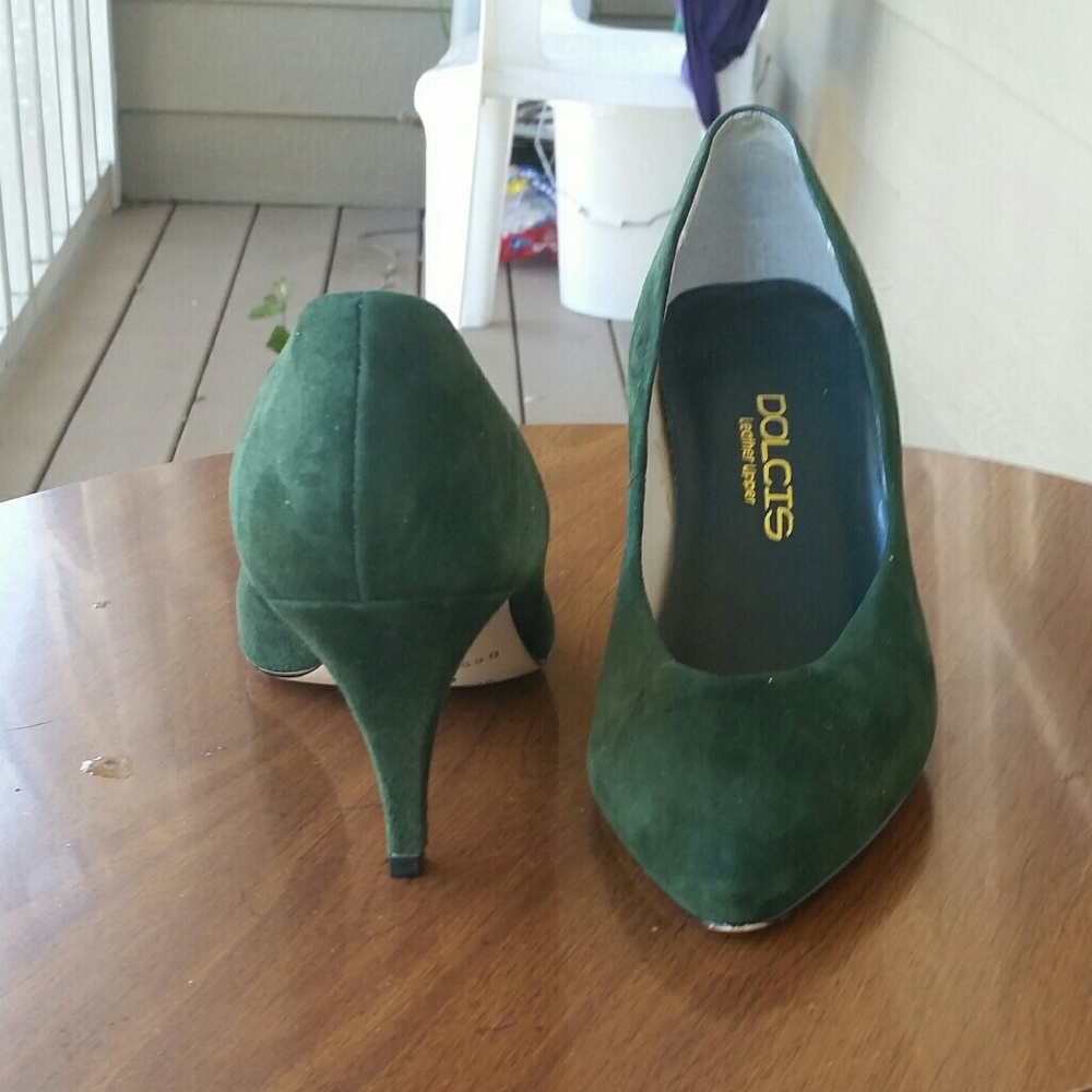 Dolcis Leather Upper Green Pump